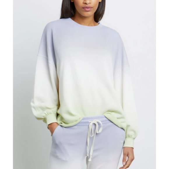 NWT Rails Reeves Blue Mint Dip Dye Sweatshirt Ombre Pullover Small - Picture 1 of 16